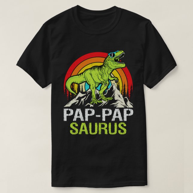 Camiseta Pap-papSaurus Dinosaur Grandpa Saurus Father's Day (Frente do Design)