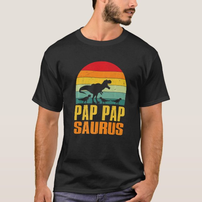 Camiseta Pap Papsaurus Rex Dinosaur Pap Pap Saurus Family M (Frente)