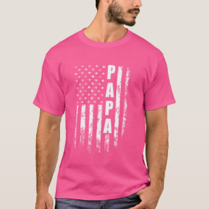 Camiseta Papa American Flag 4° de julho Natais vintages X