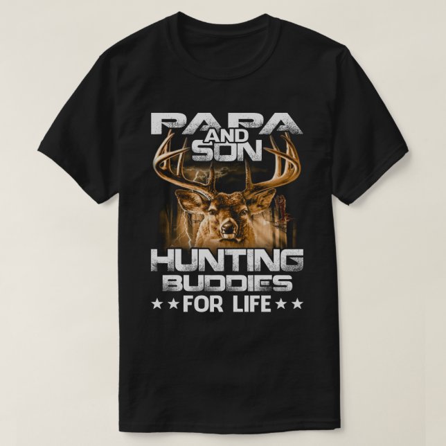 Camiseta papa and Son Hunting Buddies For Life T-Shirt Gift (Frente do Design)