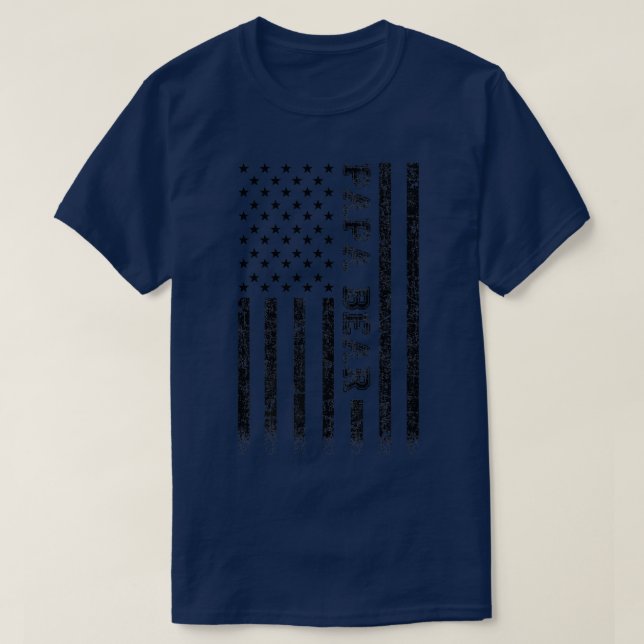 Camiseta Papa Bear American Flag Premium (Frente do Design)