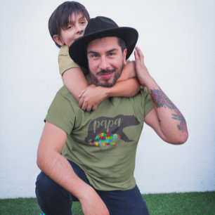 Camiseta Papá Bear Autism Bear Cub
