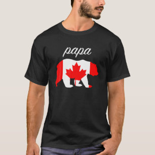 Camiseta Papa Bear Canadá Sinalizador Raízes Canadianas