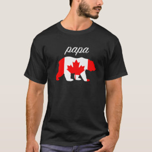 Camiseta Papa Bear Canadá Sinalizador Raízes Canadianas