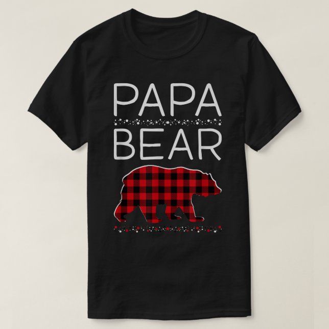 Camiseta Papa Bear Christmas Pajamas Matching Family Plaid  (Frente do Design)