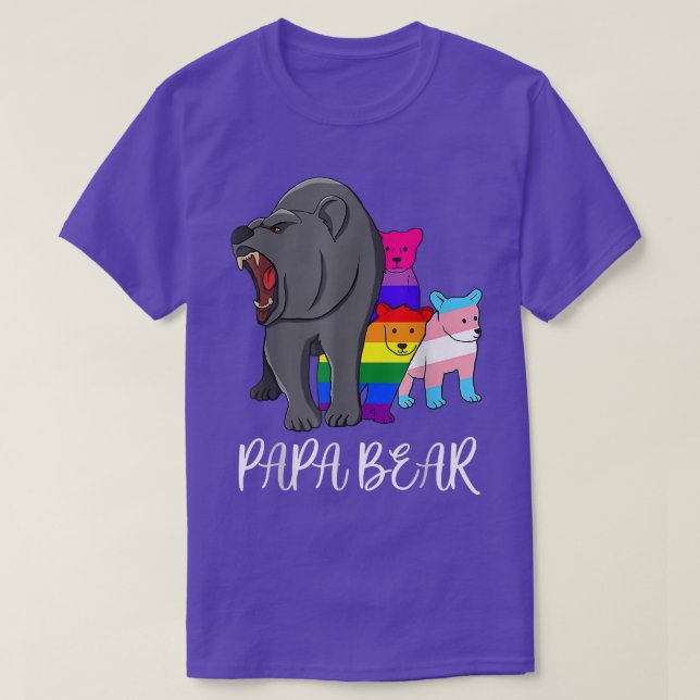 Camiseta Papa bear LGBT Flag Gay Pride Month Transgender  (Frente do Design)