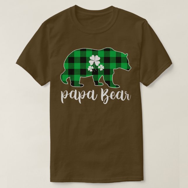 Camiseta Papa Bear Pajama Green Buffalo - Xadrez Premium (Frente do Design)