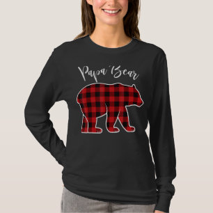 Camiseta Papa Bear Pajama Red Buffalo Xmas Engraçado Famíli