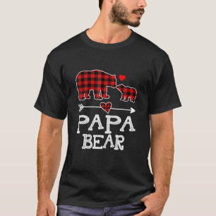 Camiseta Papá Bear Red Buffalo Xadrez Papá Bear Pajama