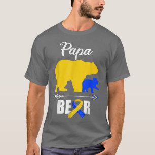 Camiseta Papa Bear T21 Shirt, Fun Down Syndrome Awareness G