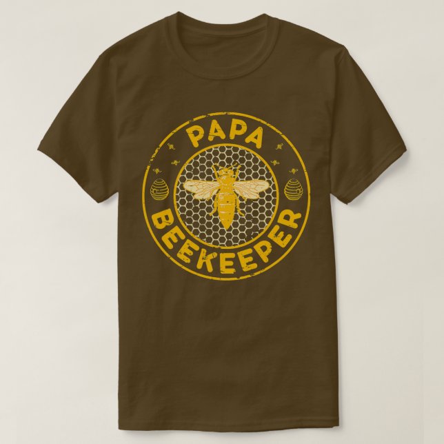 Camiseta Papa Beekeeper Beekeeper Whisperer aflora Pais Da (Frente do Design)
