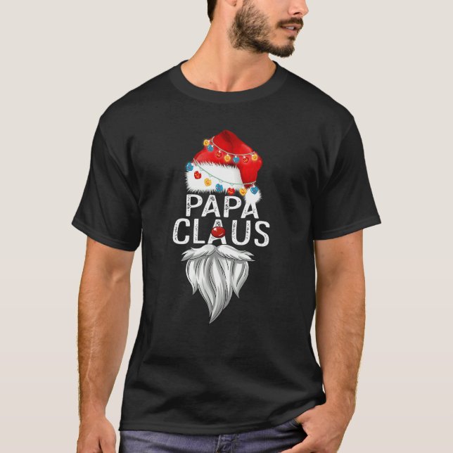 Camiseta Papa Claus  Christmas Family Matching Pajamas Papa (Frente)