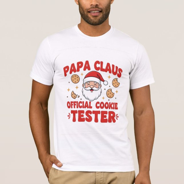 Camiseta Papa Claus – Official Cookie Tester | Funny Christ (Frente)