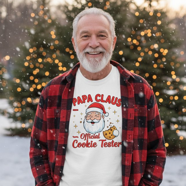 Camiseta Papa Claus – Official Cookie Tester | Funny Christ (Criador carregado)
