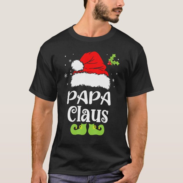 Camiseta Papa Claus Santa  Christmas Matching Family Xmas (Frente)