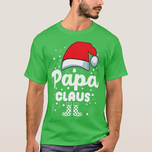 Camiseta Papa Claus Santa Hat Família de Natal (Frente)