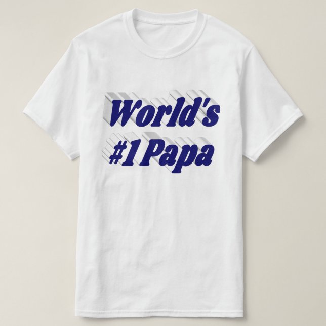 Camiseta Papa com texto azul escuro T-Shirt (Frente do Design)