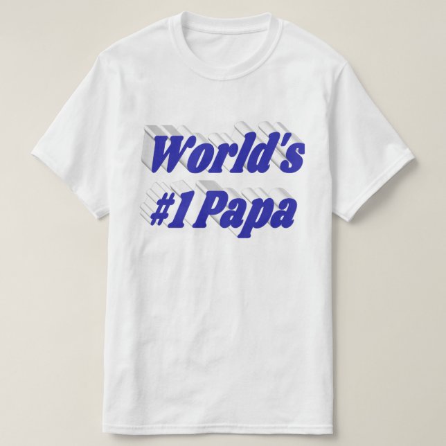 Camiseta Papa com texto azul T-Shirt (Frente do Design)