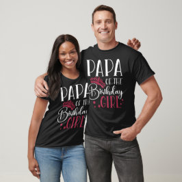 Camiseta Papá da família de namorados da garota de aniversá