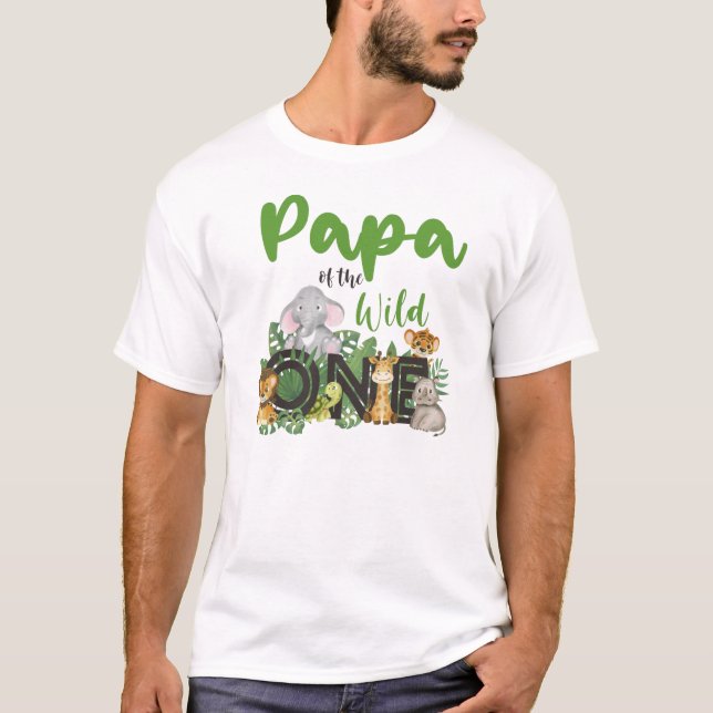Camiseta Papá da Família Selvagem One Matching Safari  (Frente)