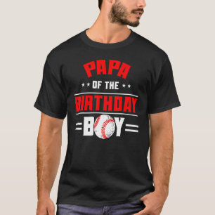 Camiseta Papá Da Família Tema De Beisebol Do Aniversário Bd
