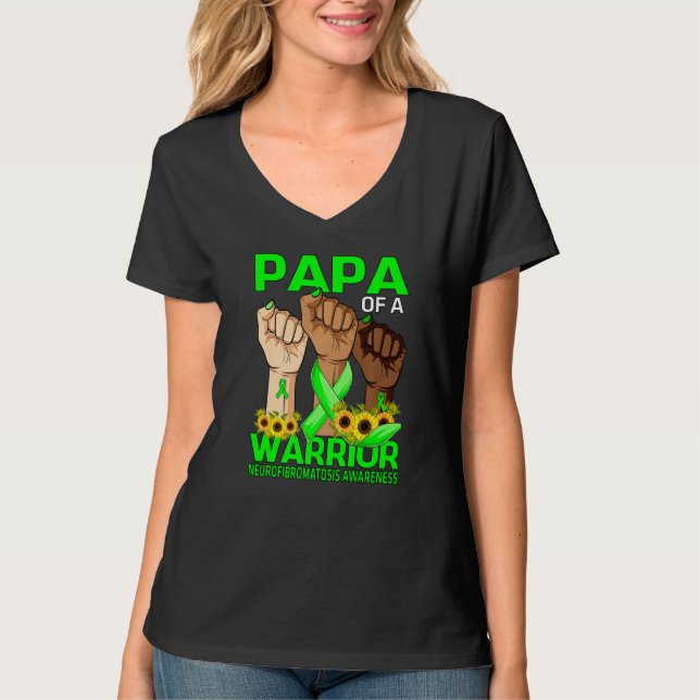 Camiseta Papá Da Mão De Uma Consciência Da Neurofibromatose (Frente)