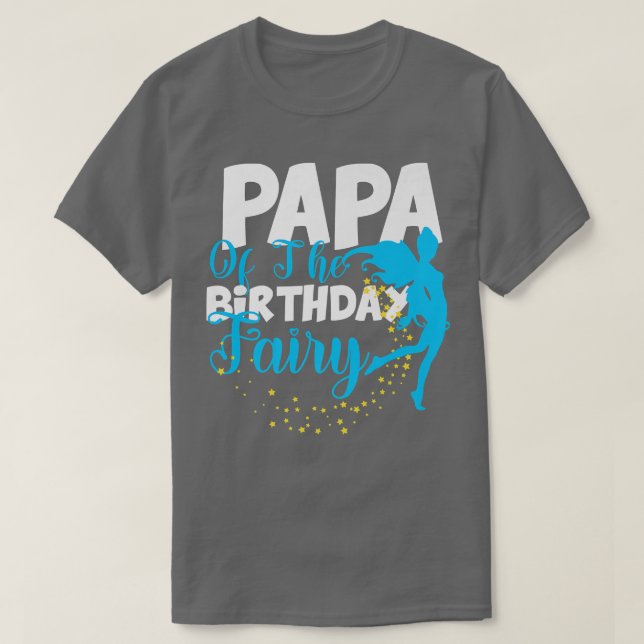 Camiseta Papá da Praça de Aniversário da Fada de Aniversári (Frente do Design)