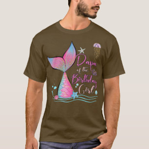 Camiseta Papá Da Rapariga De Aniversário Da Sereia Da Famíl