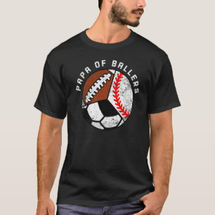 Camiseta Papá De Balas De Futebol De Beisebol