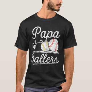 Camiseta Papá De Ballers Engraçado Beball Softball Presente