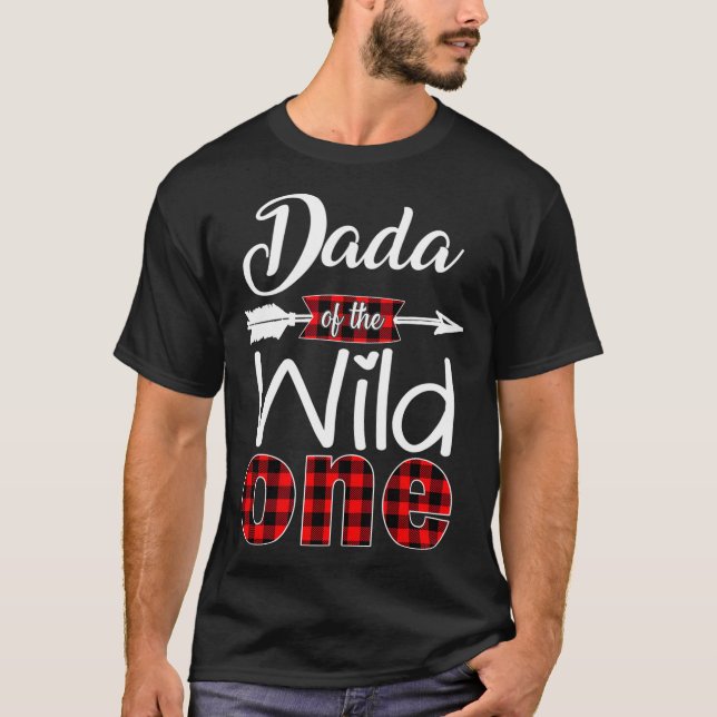 Camiseta Papá De Búfalo Xadrez Vermelha 1Rua Birthda (Frente)