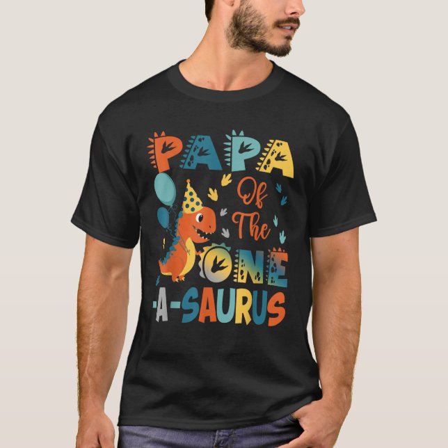 Camiseta Papá De Um Dinossauro segundo aniversário Surus (Frente)