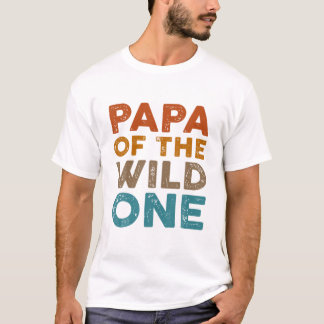 Camiseta Papá De Um Filho Selvagem Gordura primeiro anivers