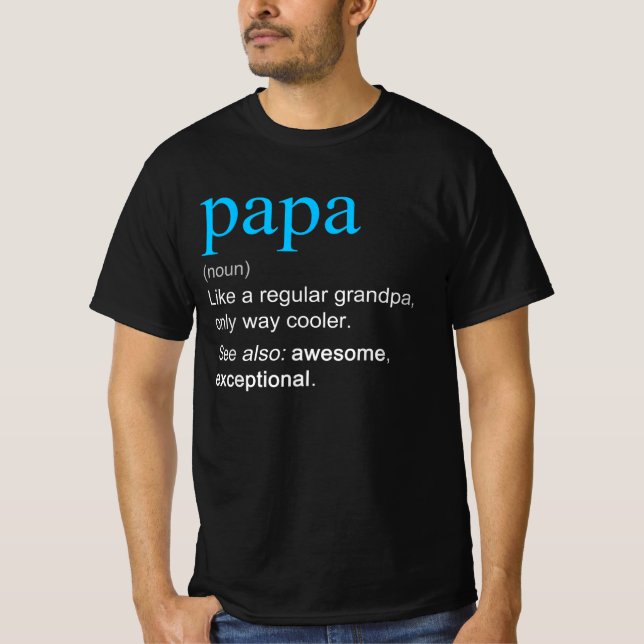 Camiseta Papa Definição Noun Como Um Avô Só Mais Frio (Frente)