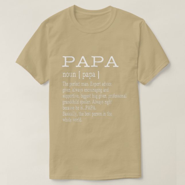Camiseta Papa Definition Grandpa Father's Day Gifts  Men  (Frente do Design)