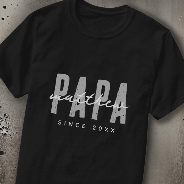 Camiseta Papa desde 20XX Moderno Elegante Simples (Criador carregado)