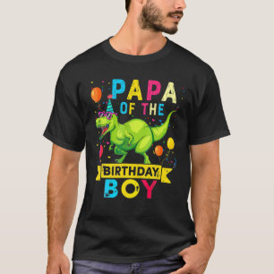 Camiseta Papá Do Aniversário T Rex RAWR Dinossauro Nascido