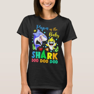 Camiseta Papá Do Aniversário Tubarão Amarelo Azul Doo