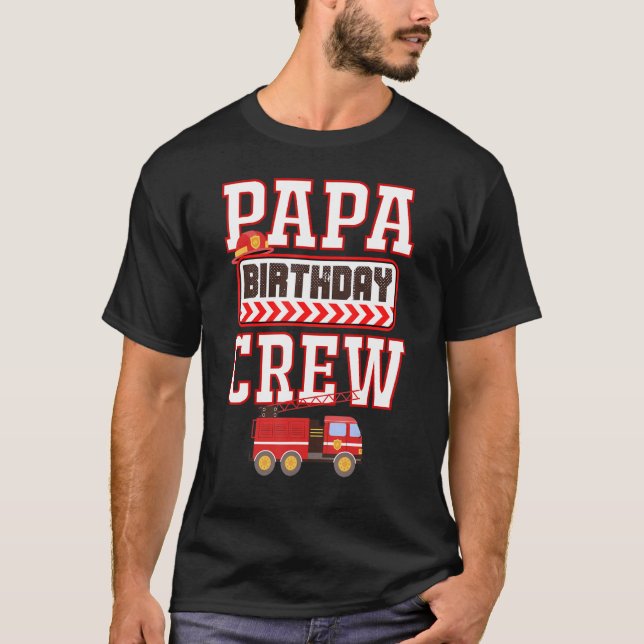 Camiseta Papá do Birthday Boy Fire Fireman Hostin (Frente)