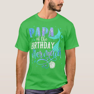 Camiseta Papá Do Festa De Sereia De Aniversário