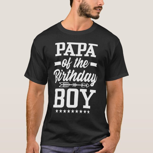 Camiseta Papá Do Garoto De Aniversário Adora Celebração B D (Frente)