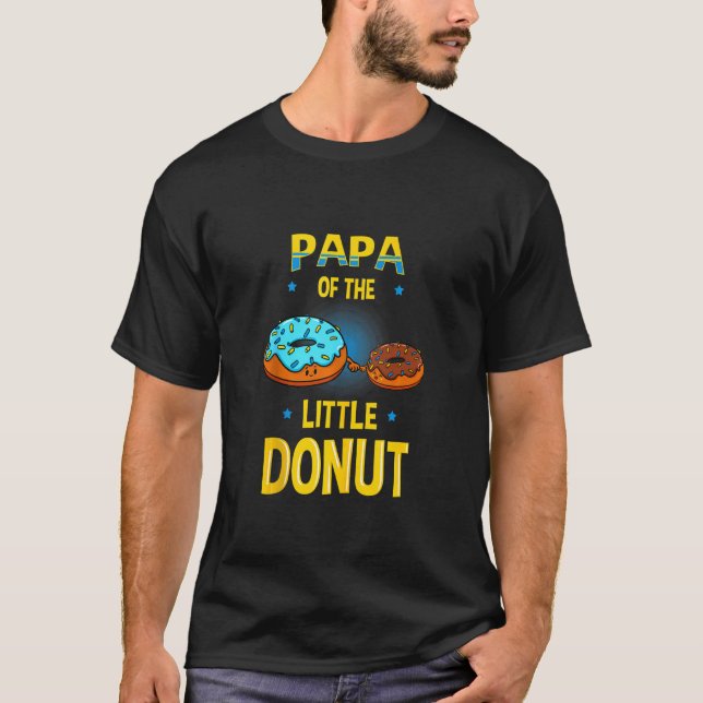 Camiseta Papá Do Pequeno Gênero Rosquinha Revela Chá de fra (Frente)