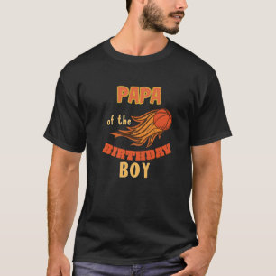 Camiseta Papá Do Tema De Basquete Do Aniversário Correspo