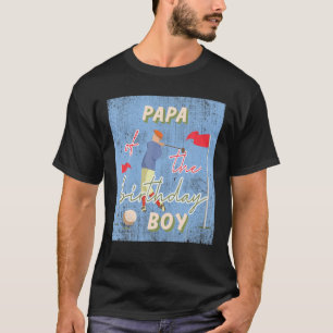 Camiseta Papá Do Tema De Golfe Do Garoto De Aniversário Q
