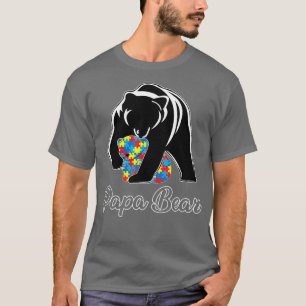 Camiseta Papá Engraçado Urso Autismo Autismo Autismo Corres