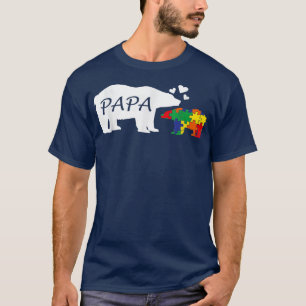 Camiseta Papá Engraçado Urso Autismo Autismo Autismo Corres