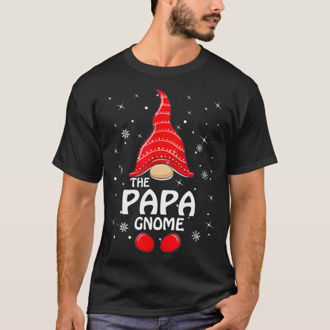 Camiseta Papa Gnomo Família Correspondendo Natal Engraçado  (Frente)