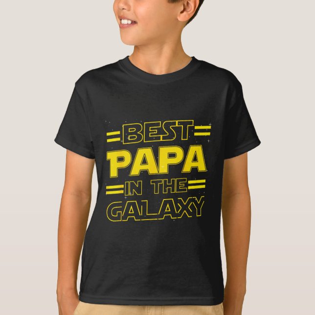 Camiseta Papa In The Galaxy Funny Fathers Day Gift For Men  (Frente)