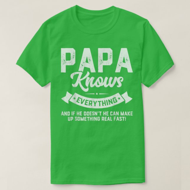 Camiseta Papa Knows Everything  60th Gift Funny Father's Da (Frente do Design)