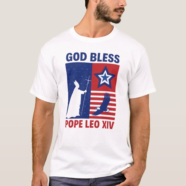Camiseta Papa Leão XIV, Primeiro Papa Histórico Americano (Frente)